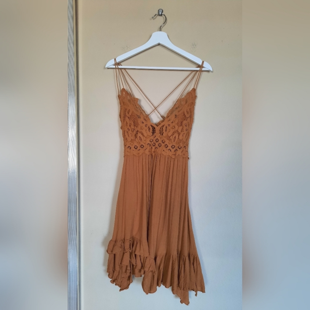 Free People FP One Boho Bohemian Mini Dress Tunic Top Negligee